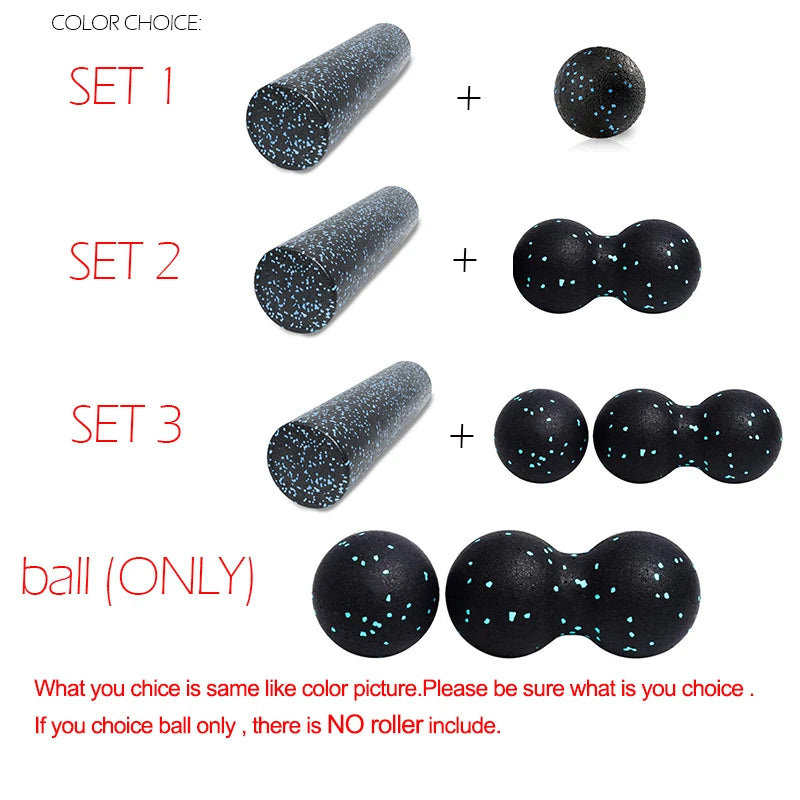 45Cm Yoga Column Fitness Balls Set EPP High Density Foam Roller Deep Tissue Massage Pilates Body Muscle Release Exercises