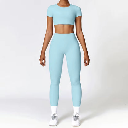 Fitness Yoga Set Gym Sport Suits Sexy Women Sports Wear Girl Clothing Booty Yoga Pants Leggings Bra Top Sportswear